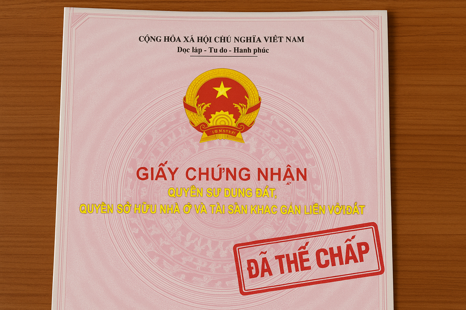 Hiện nay thế chấp nhà để vay tiền ngân hàng thì trên sổ hồng có đóng dấu đã thế chấp không?