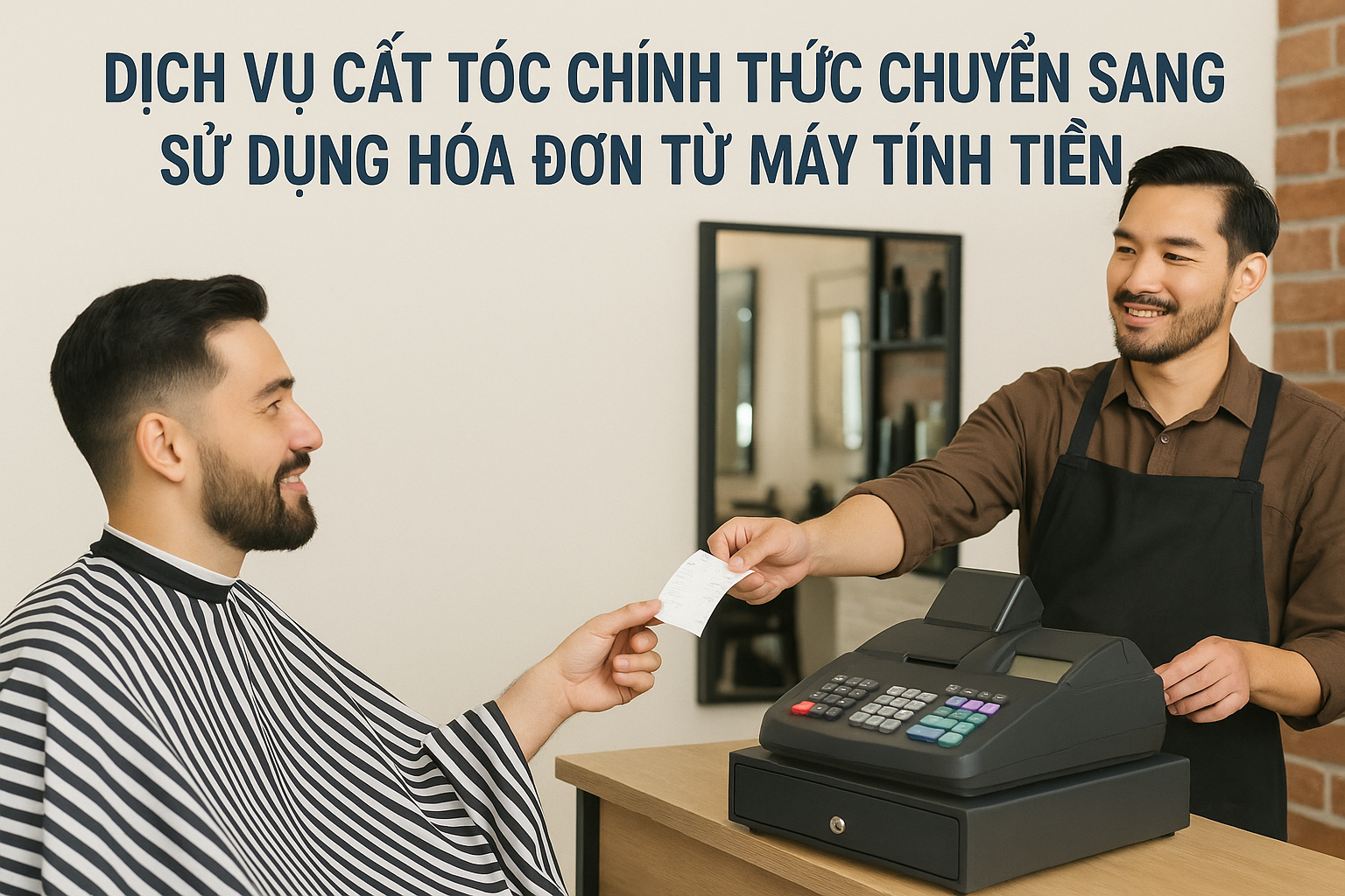 Dịch vụ cắt tóc chính thức chuyển sang sử dụng hóa đơn từ máy tính tiền?