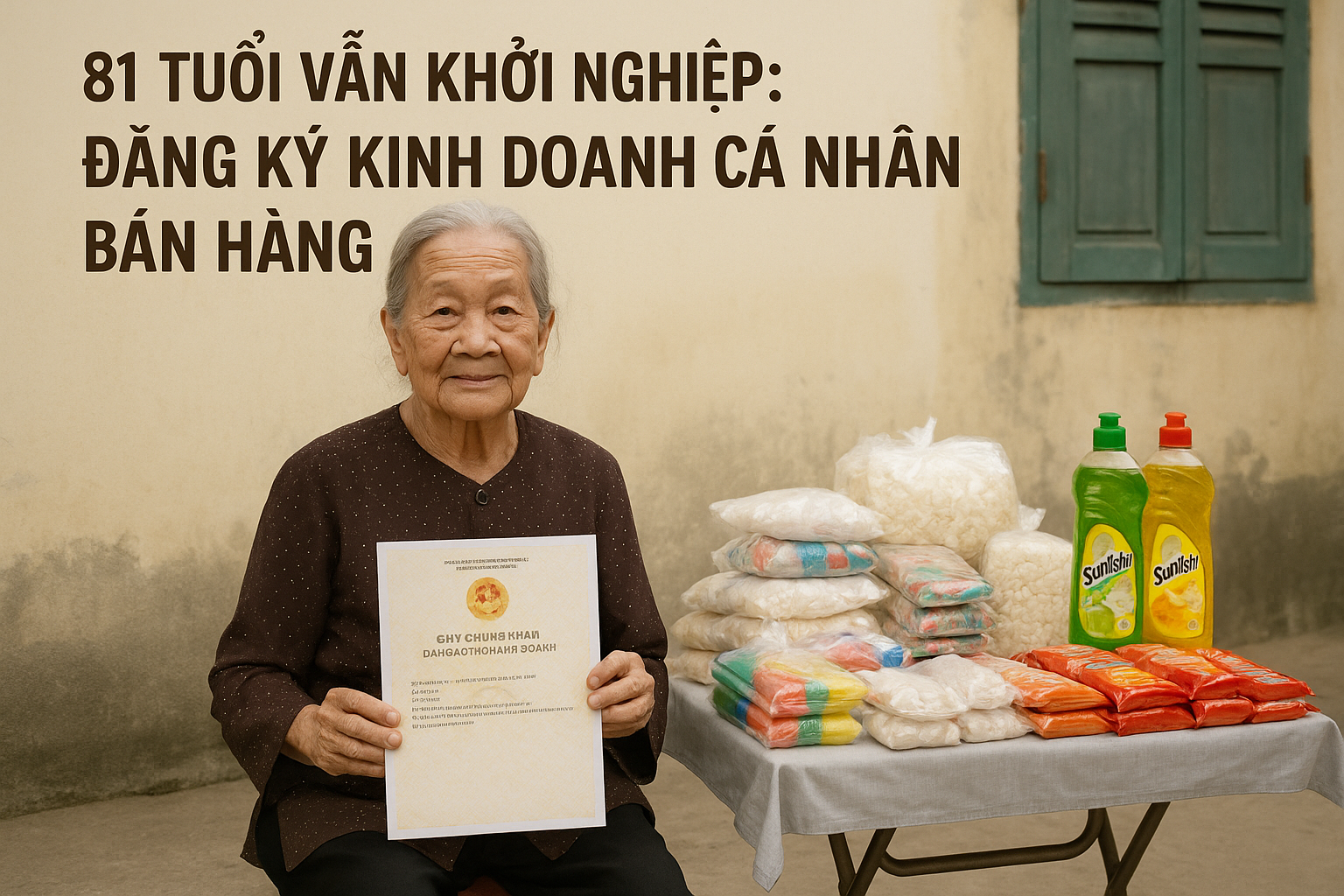 81 tuổi vẫn khởi nghiệp: Đăng ký kinh doanh cá nhân bán hàng