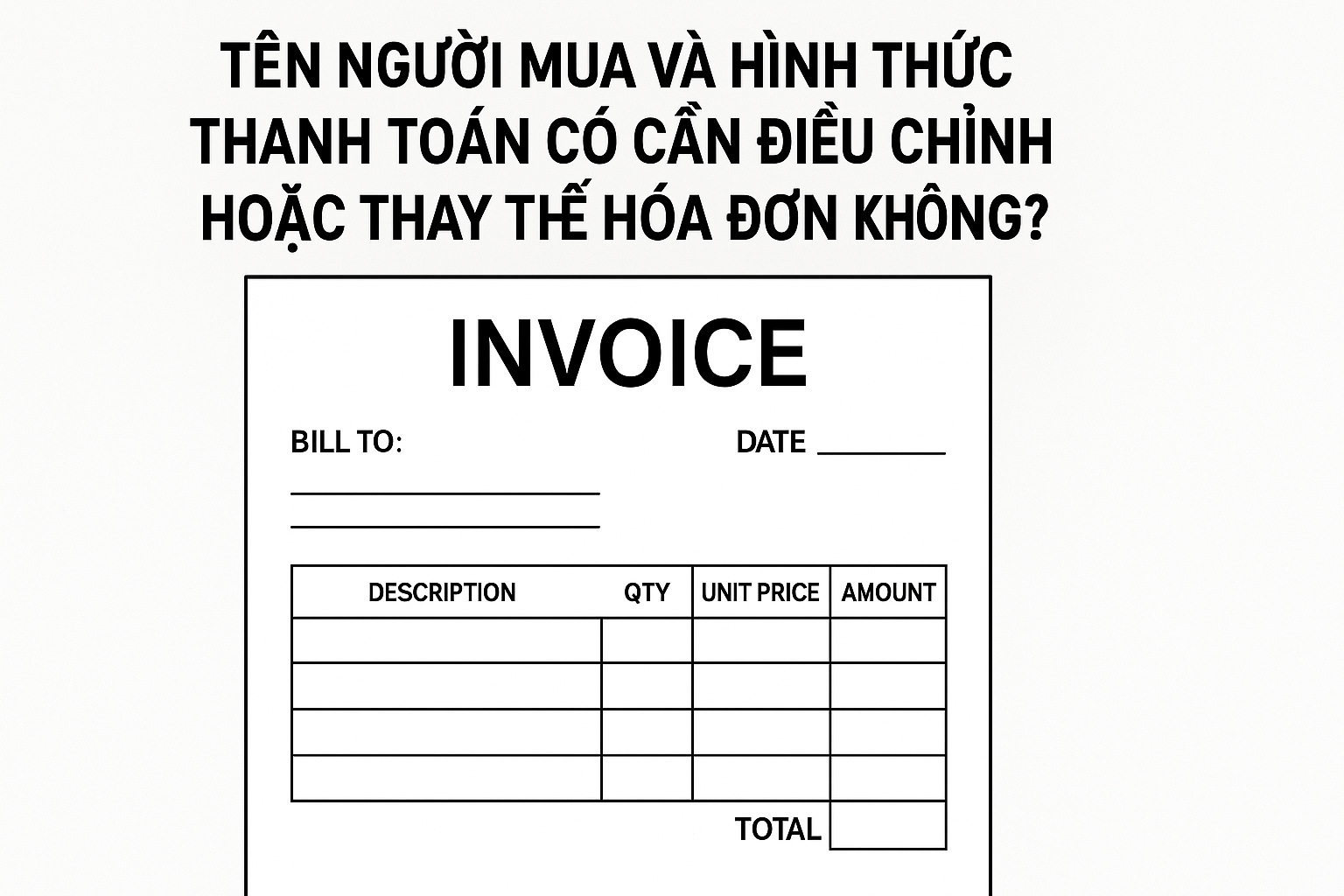Sai tên người mua và hình thức thanh toán có cần điều chỉnh hoặc thay thế hóa đơn không?