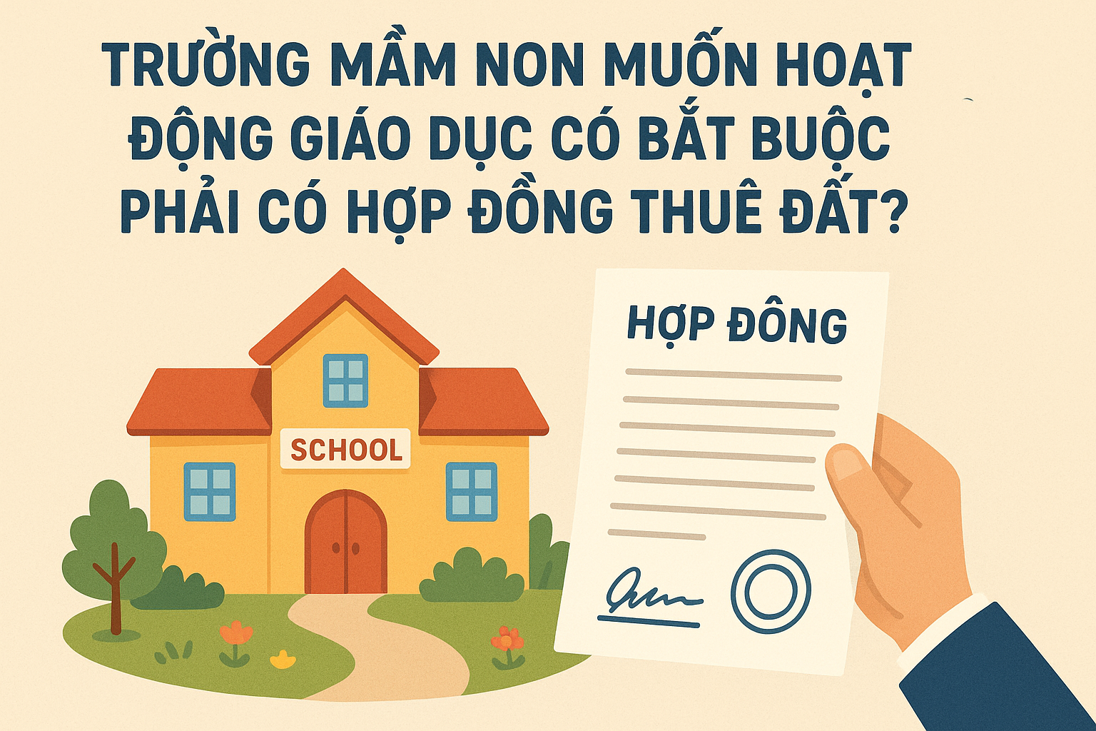 Trường mầm non muốn hoạt động giáo dục có bắt buộc phải có hợp đồng thuê đất không?