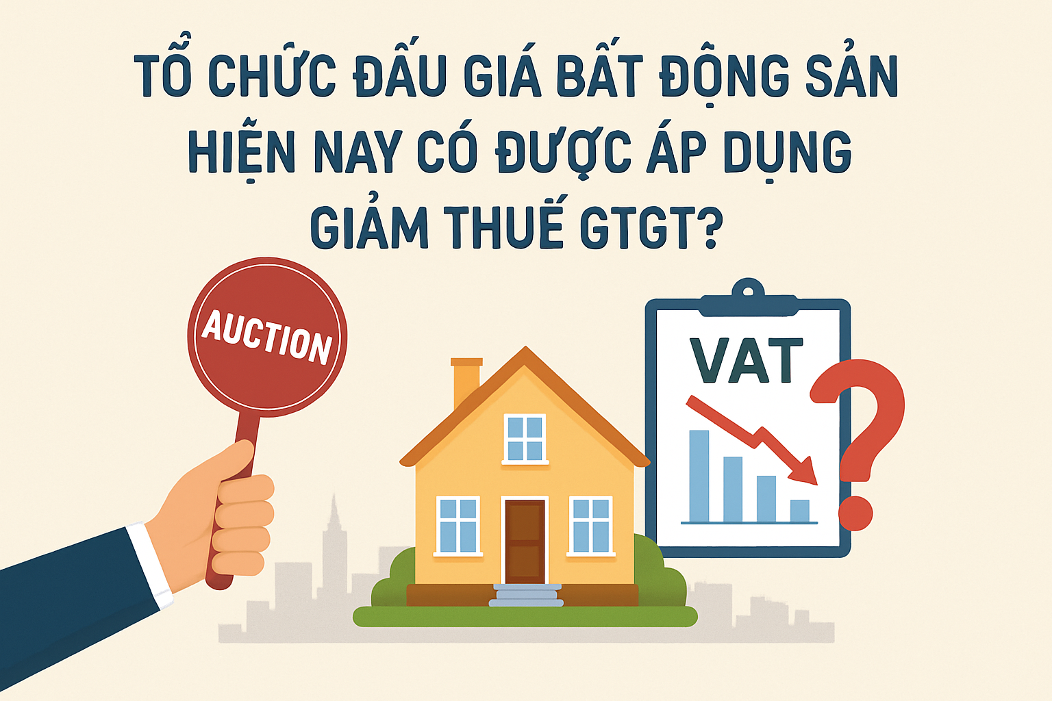 Tổ chức đấu giá bất động sản hiện nay có được áp dụng giảm thuế GTGT không?