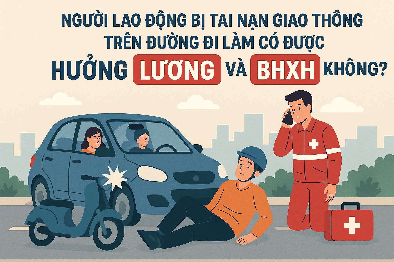 Người lao động bị tai nạn giao thông trên đường đi làm có được hưởng lương và BHXH không?