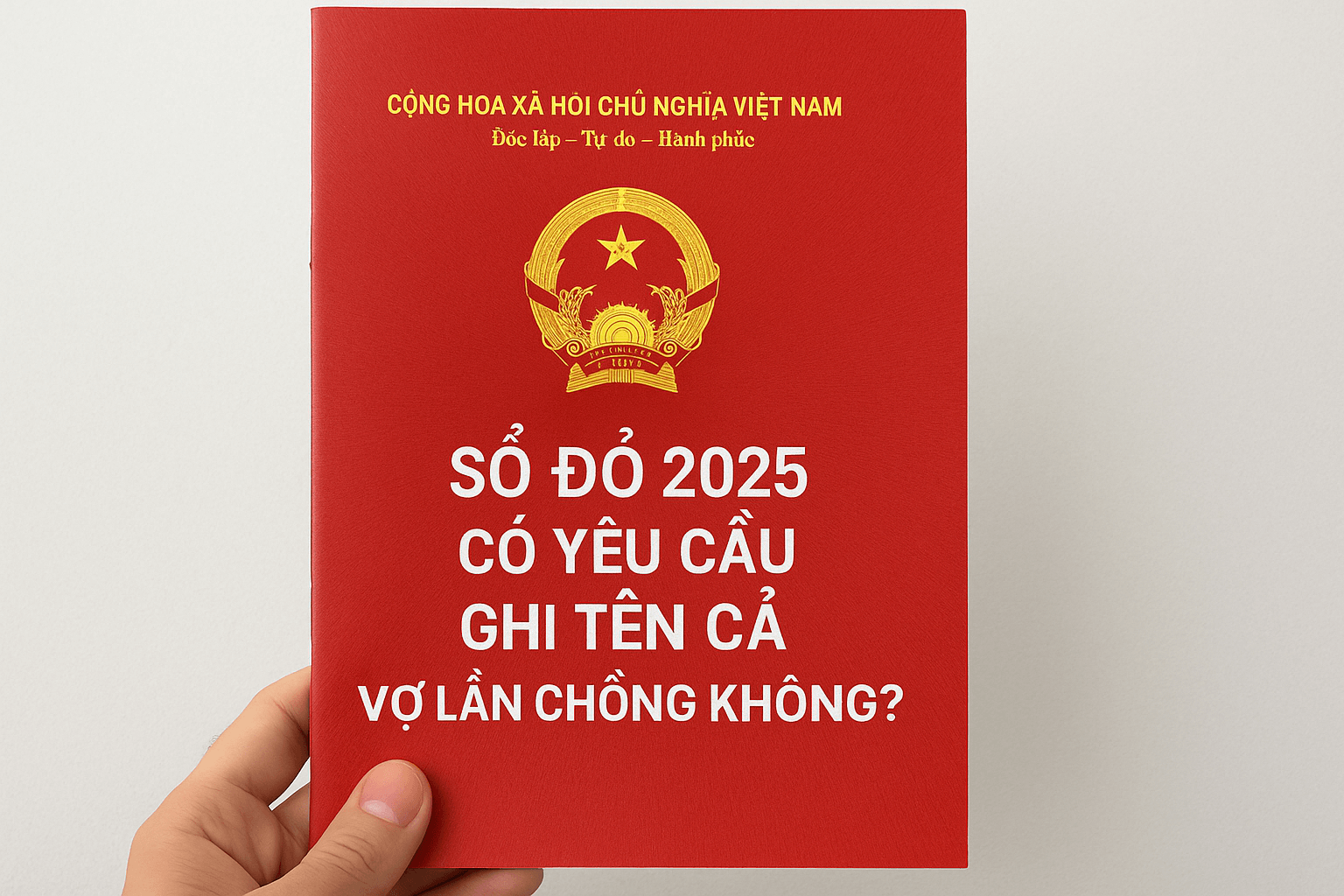 Sổ đỏ 2025 có yêu cầu ghi tên cả vợ lẫn chồng không?