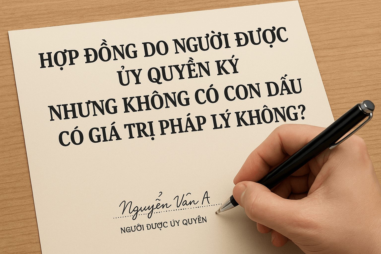 Hợp đồng do người được ủy quyền ký nhưng không có con dấu có giá trị pháp lý không?