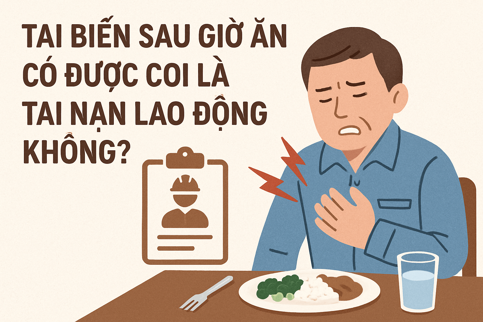 Tai biến sau giờ ăn có được coi là tai nạn lao động không?
