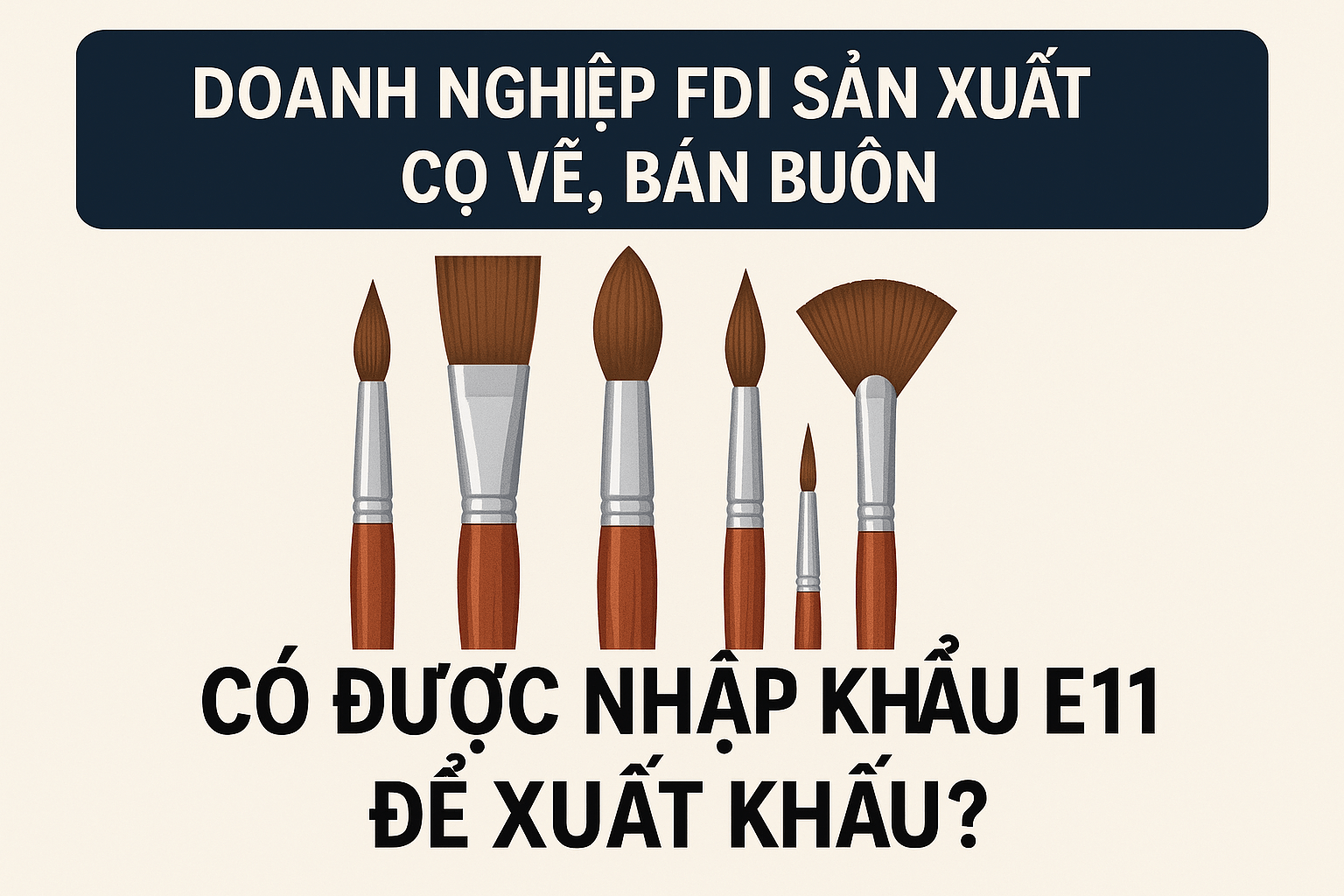 Doanh nghiệp FDI sản xuất cọ vẽ, bán buôn có được nhập khẩu E11 để xuất khẩu?