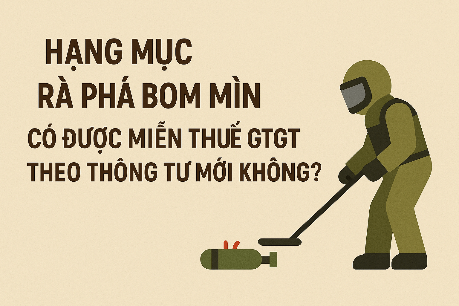 Hạng Mục Rà Phá Bom Mìn Có Được Miễn Thuế GTGT Theo Thông Tư Mới Không?