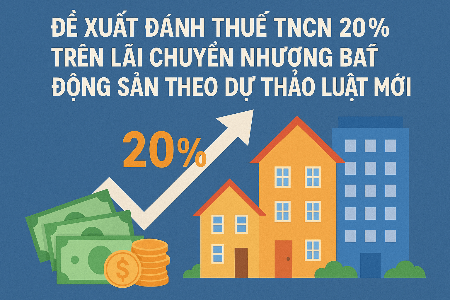 Đề xuất đánh thuế TNCN 20% trên lãi chuyển nhượng bất động sản theo Dự thảo Luật mới