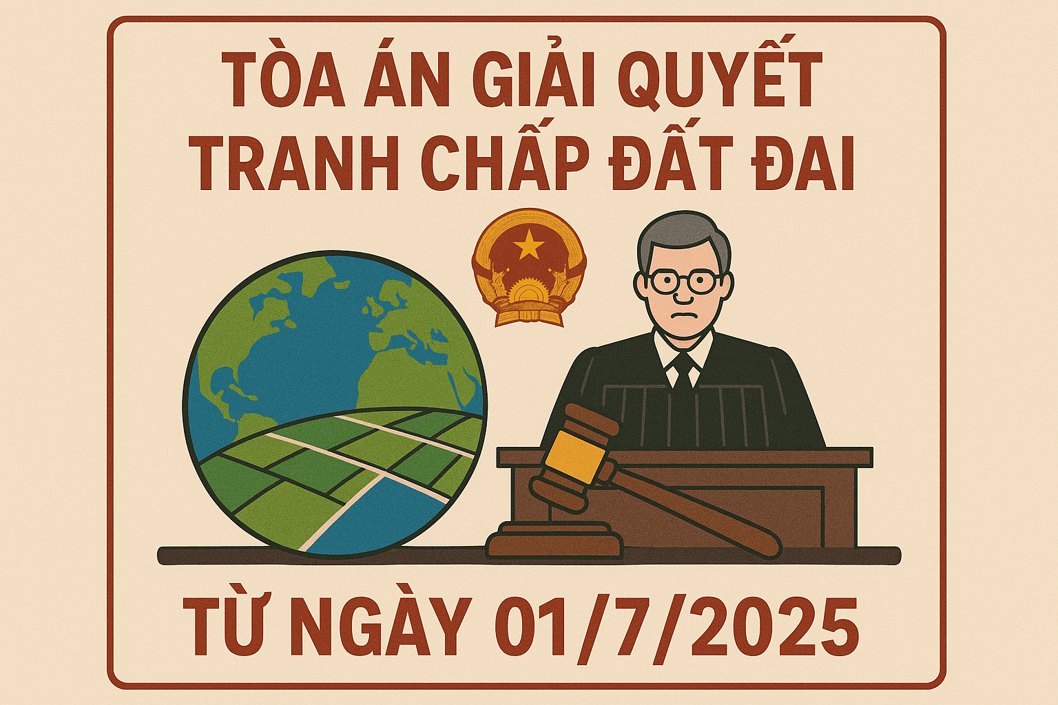 Tòa án nào giải quyết tranh chấp đất đai từ ngày 01/7/2025
