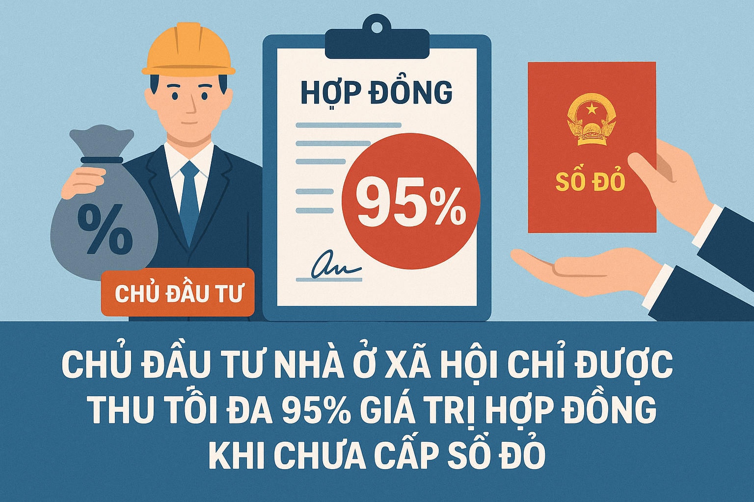 Chủ đầu tư nhà ở xã hội chỉ được thu tối đa 95% giá trị hợp đồng khi chưa cấp sổ đỏ