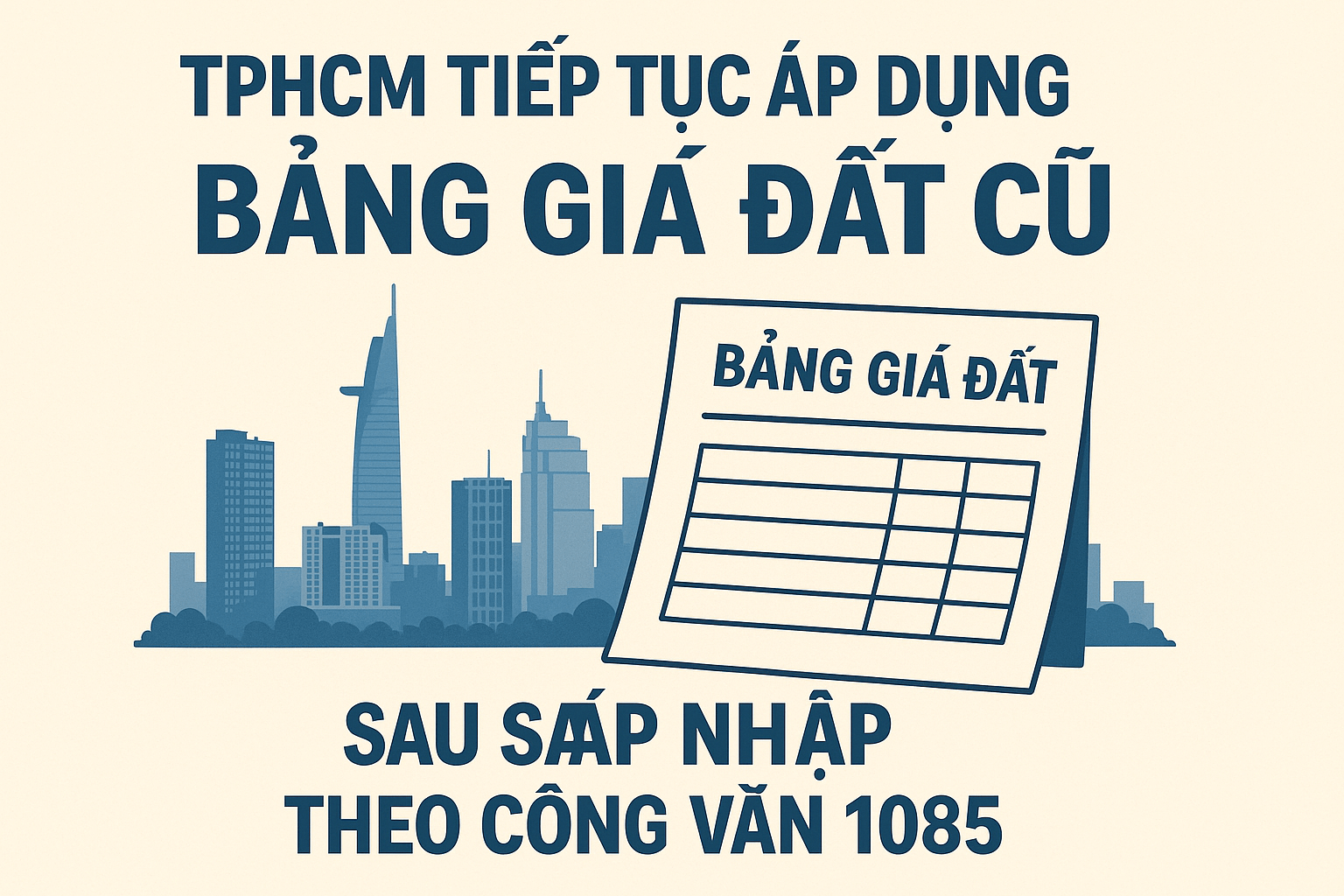 TPHCM tiếp tục áp dụng Bảng giá đất cũ sau sáp nhập theo Công văn 1085