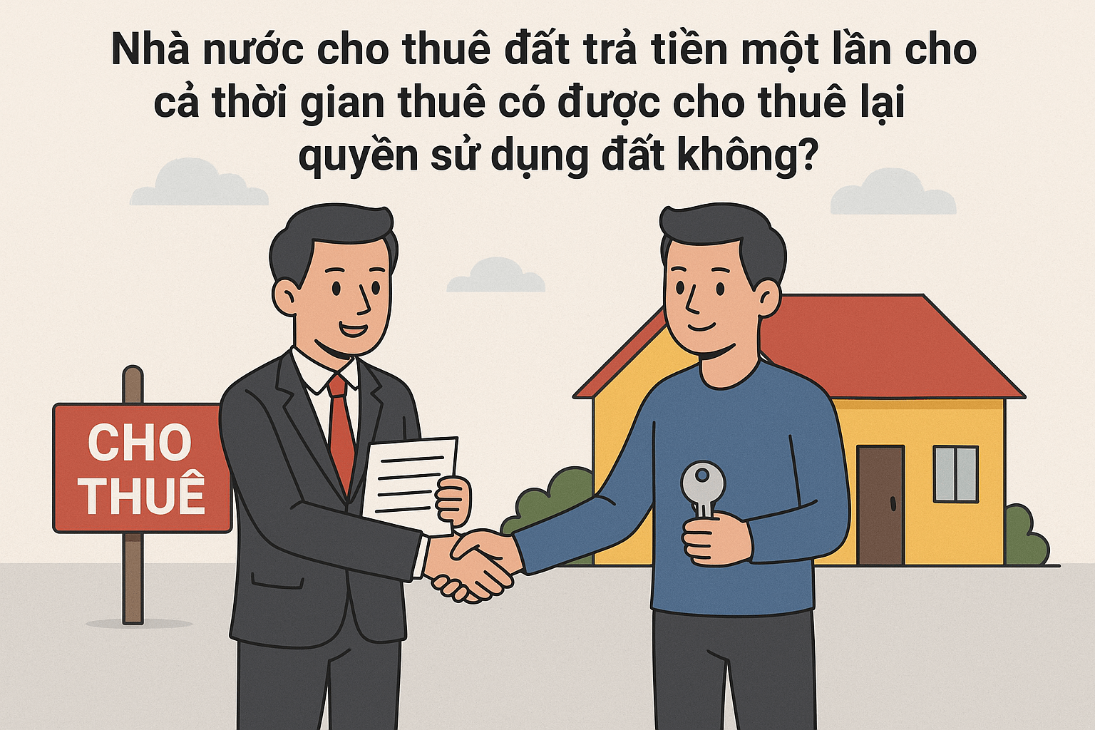 Nhà nước cho thuê đất trả tiền một lần cho cả thời gian thuê có được cho thuê lại quyền sử dụng đất không?