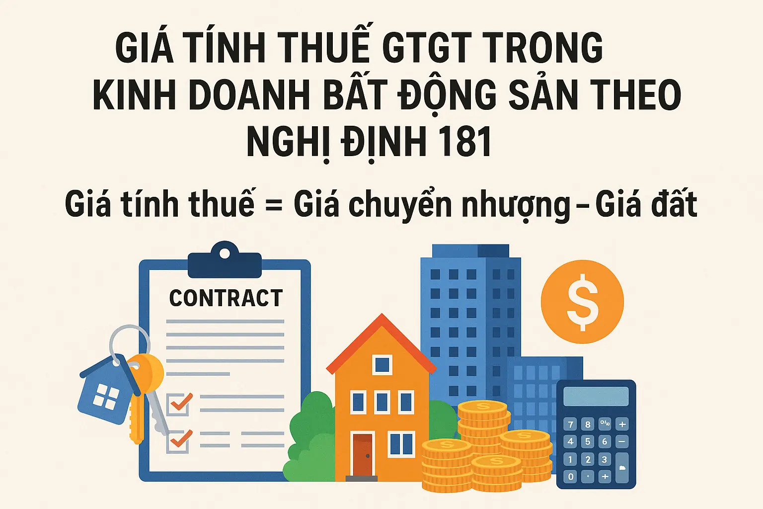 Giá tính thuế GTGT trong kinh doanh bất động sản theo Nghị định 181 là bao nhiêu.