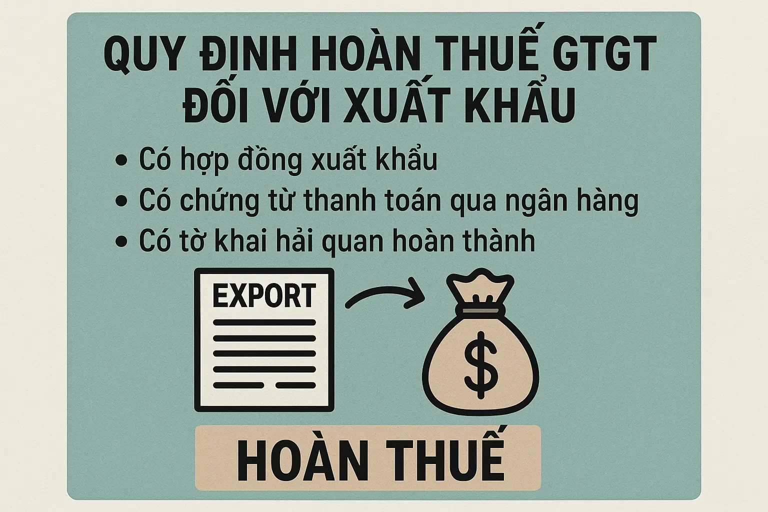 Quy định hoàn thuế GTGT đối với xuất khẩu mới nhất?
