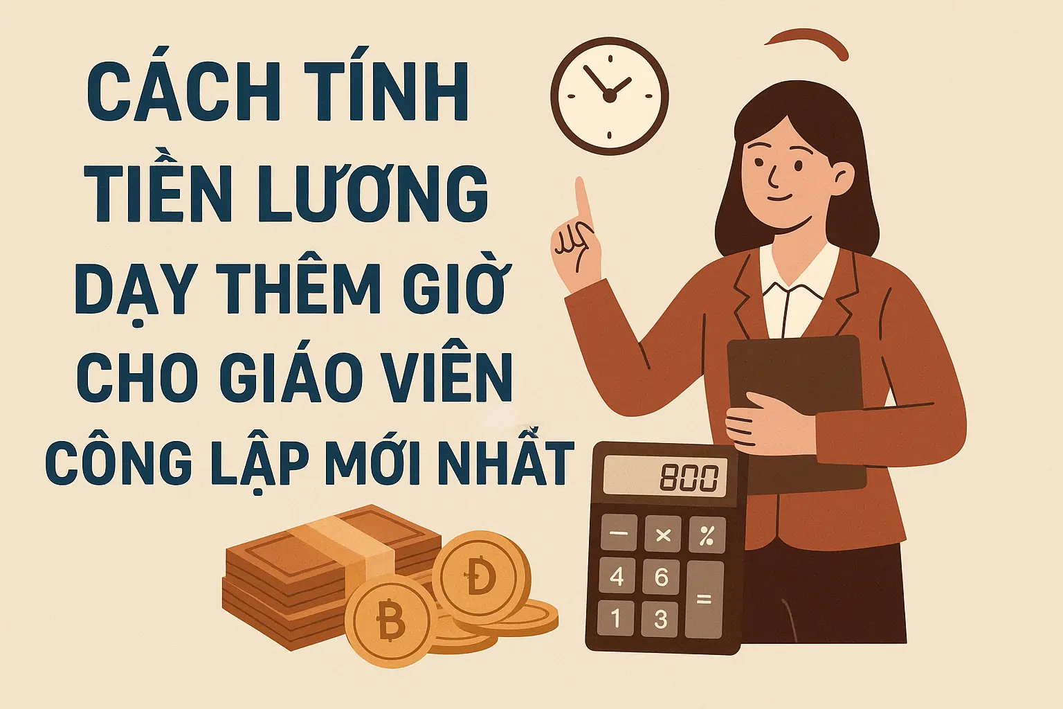 Cách tính tiền lương dạy thêm giờ cho giáo viên công lập mới nhất.