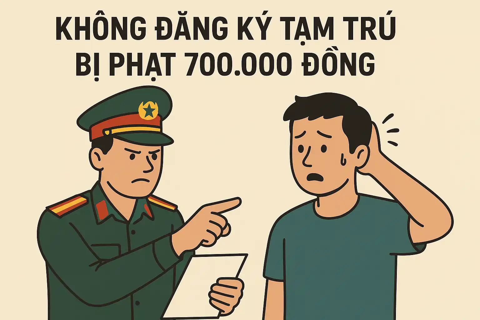 Không đăng ký tạm trú bị phạt 700.000 đồng đúng không?