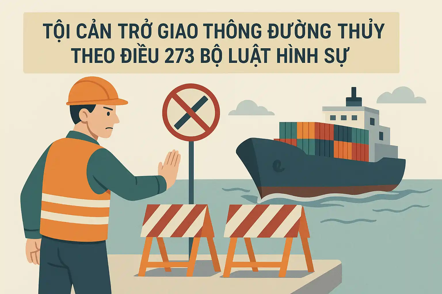 Tội cản trở giao thông đường thủy theo Điều 273 Bộ luật Hình sự.
