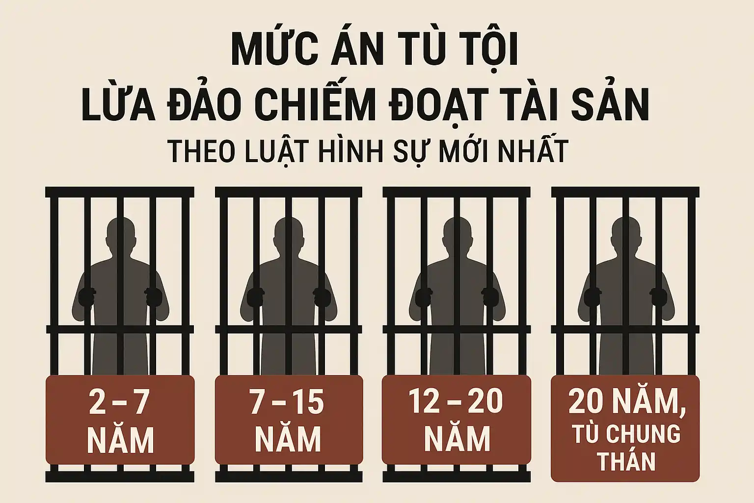 Mức án tù tội lừa đảo chiếm đoạt tài sản theo luật hình sự mới nhất?