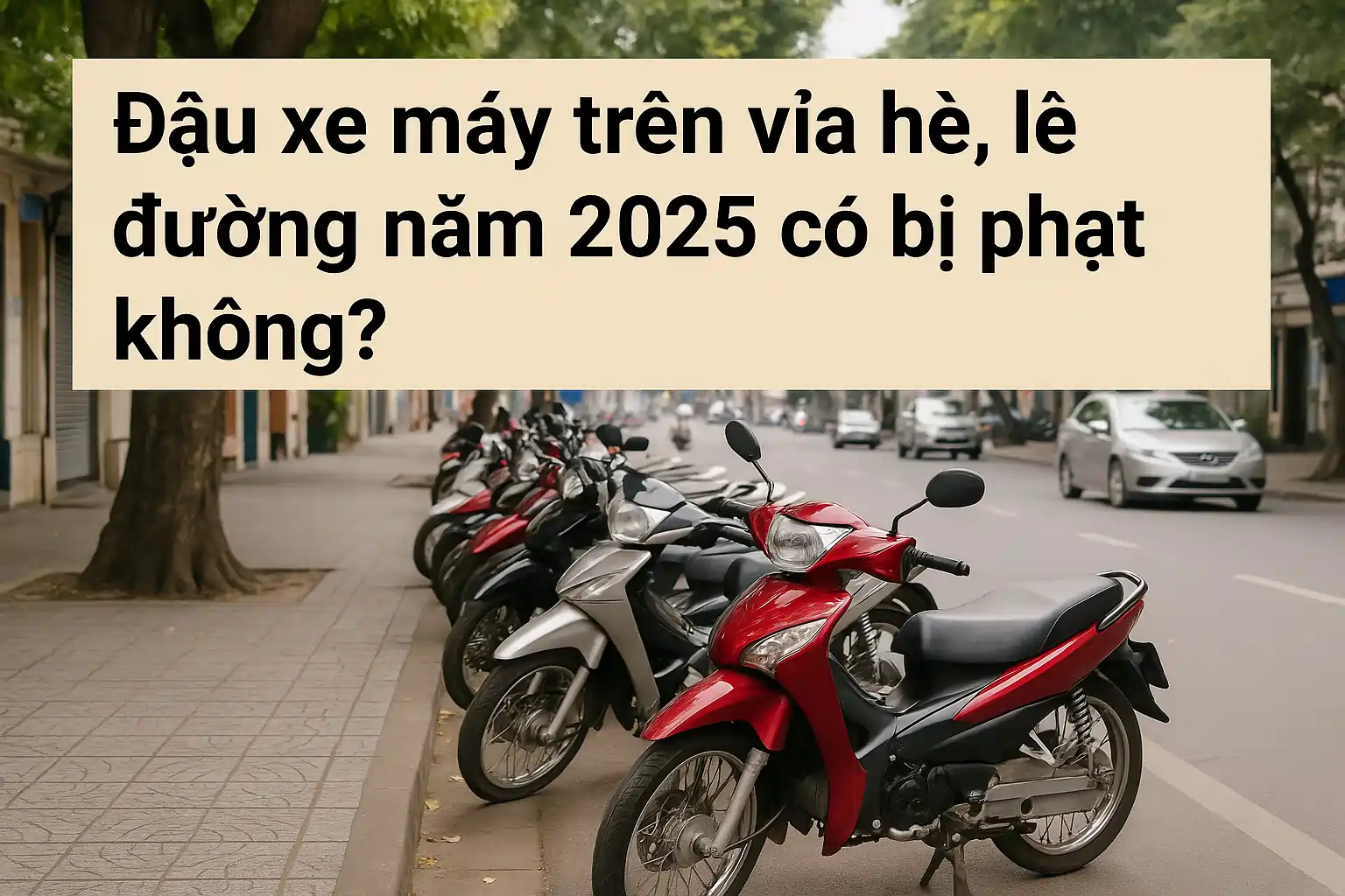 Đậu xe máy trên vỉa hè, lề đường năm 2025 có bị phạt không?