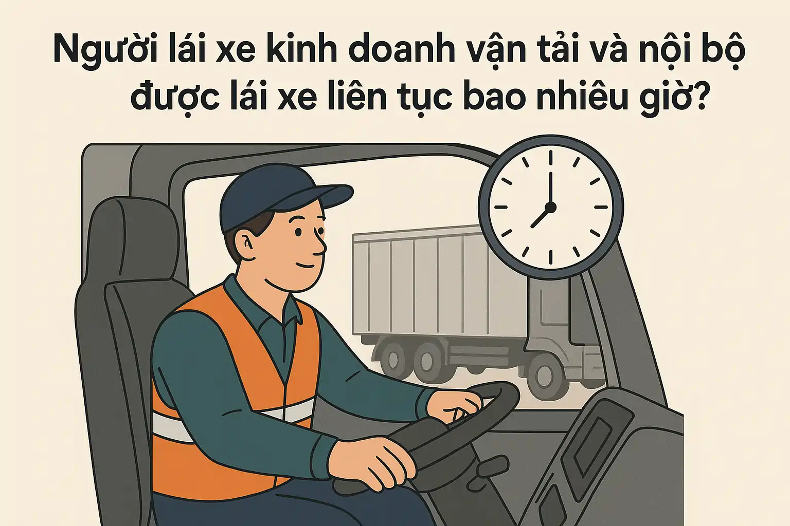 Người lái xe kinh doanh vận tải và nội bộ được lái xe liên tục bao nhiêu giờ?