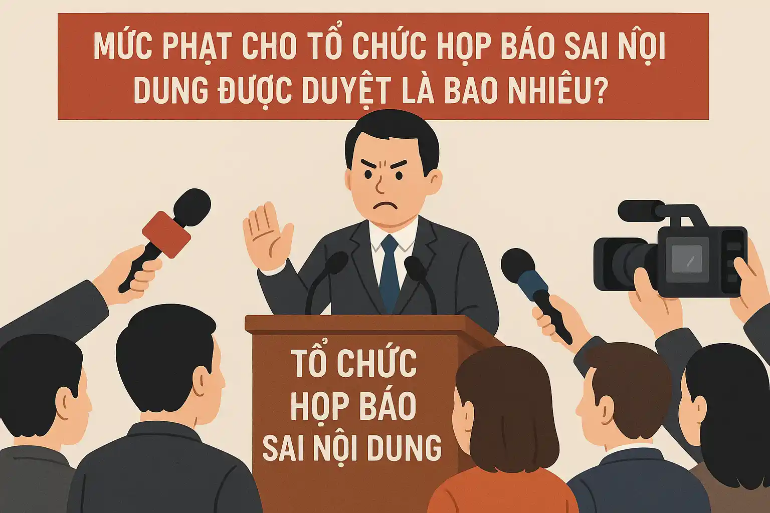 Mức phạt cho tổ chức họp báo sai nội dung được duyệt là bao nhiêu?