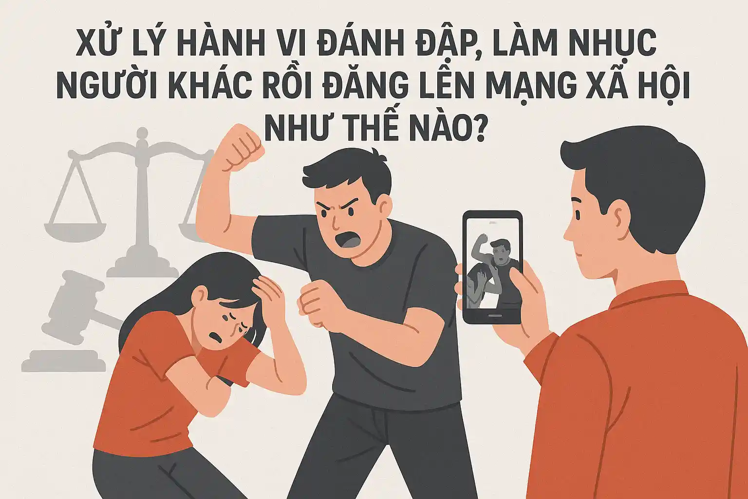 Xử lý hành vi đánh đập, làm nhục người khác rồi đăng lên mạng xã hội như thế nào?