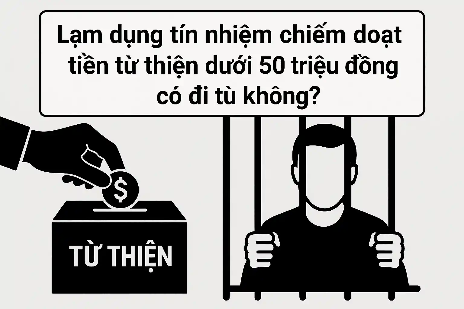 Lạm dụng tín nhiệm chiếm đoạt tiền từ thiện dưới 50 triệu đồng có đi tù không?