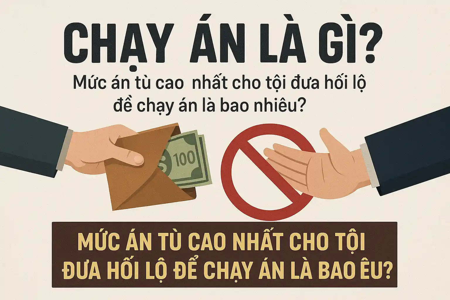 Chạy án là gì? Mức án tù cao nhất cho tội đưa hối lộ để chạy án là bao nhiêu?