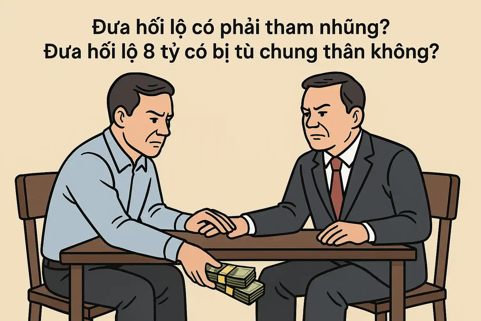 Đưa hối lộ có phải tham nhũng? Đưa hối lộ 8 tỷ có bị tù chung thân không?