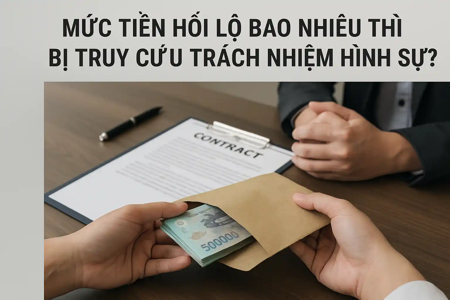 Mức tiền hối lộ bao nhiêu thì bị truy cứu trách nhiệm hình sự?