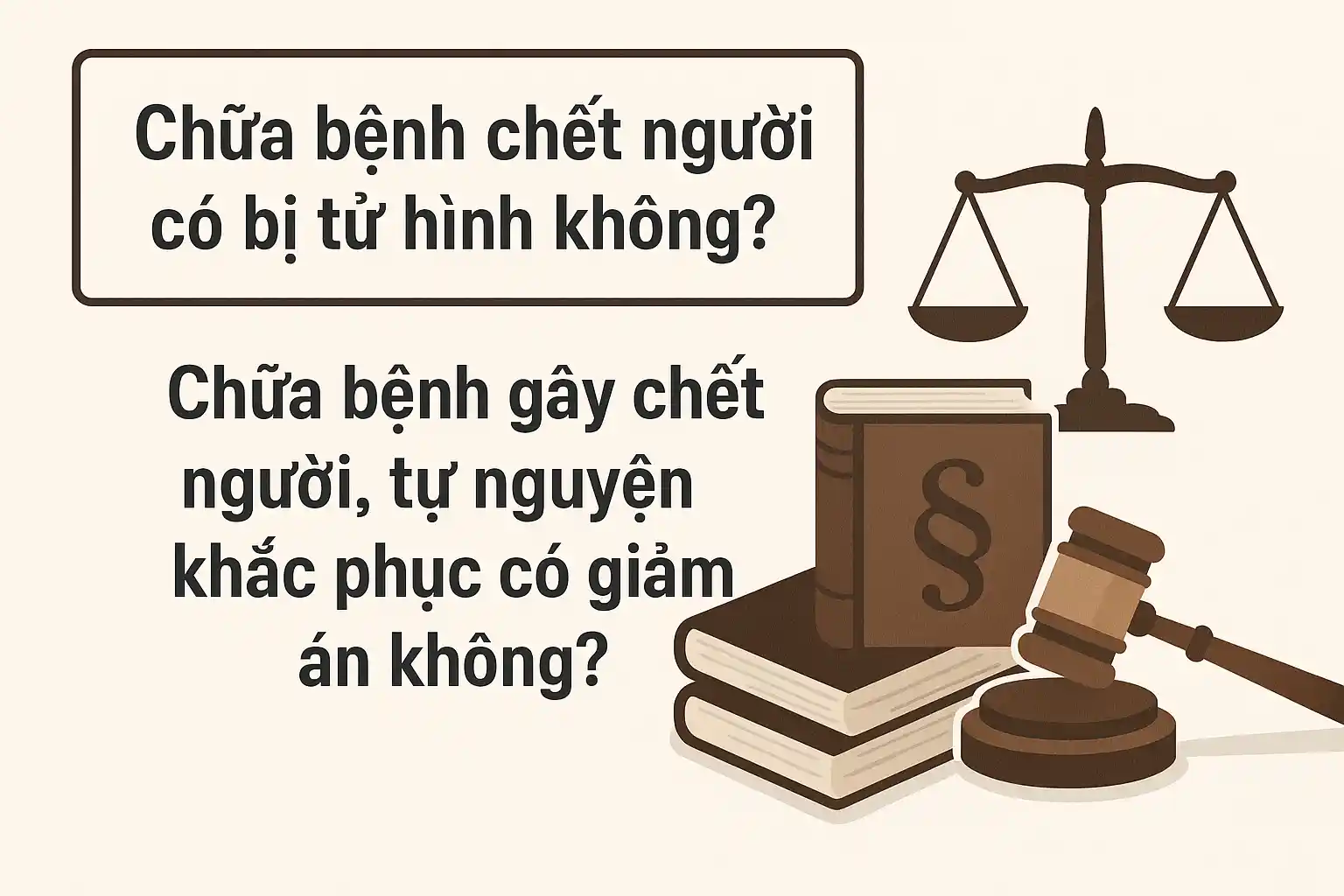 Chữa bệnh chết người có bị tử hình không?Chữa bệnh gây chết người, tự nguyện khắc phục có giảm án không?