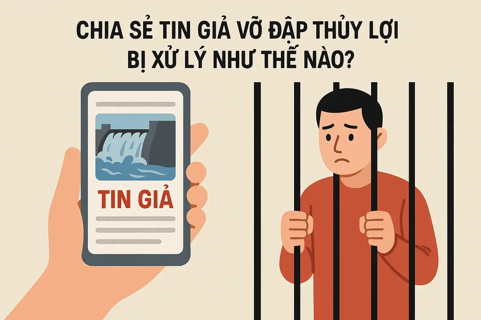 Chia sẻ tin giả vỡ đập thủy lợi bị xử lý như thế nào?
