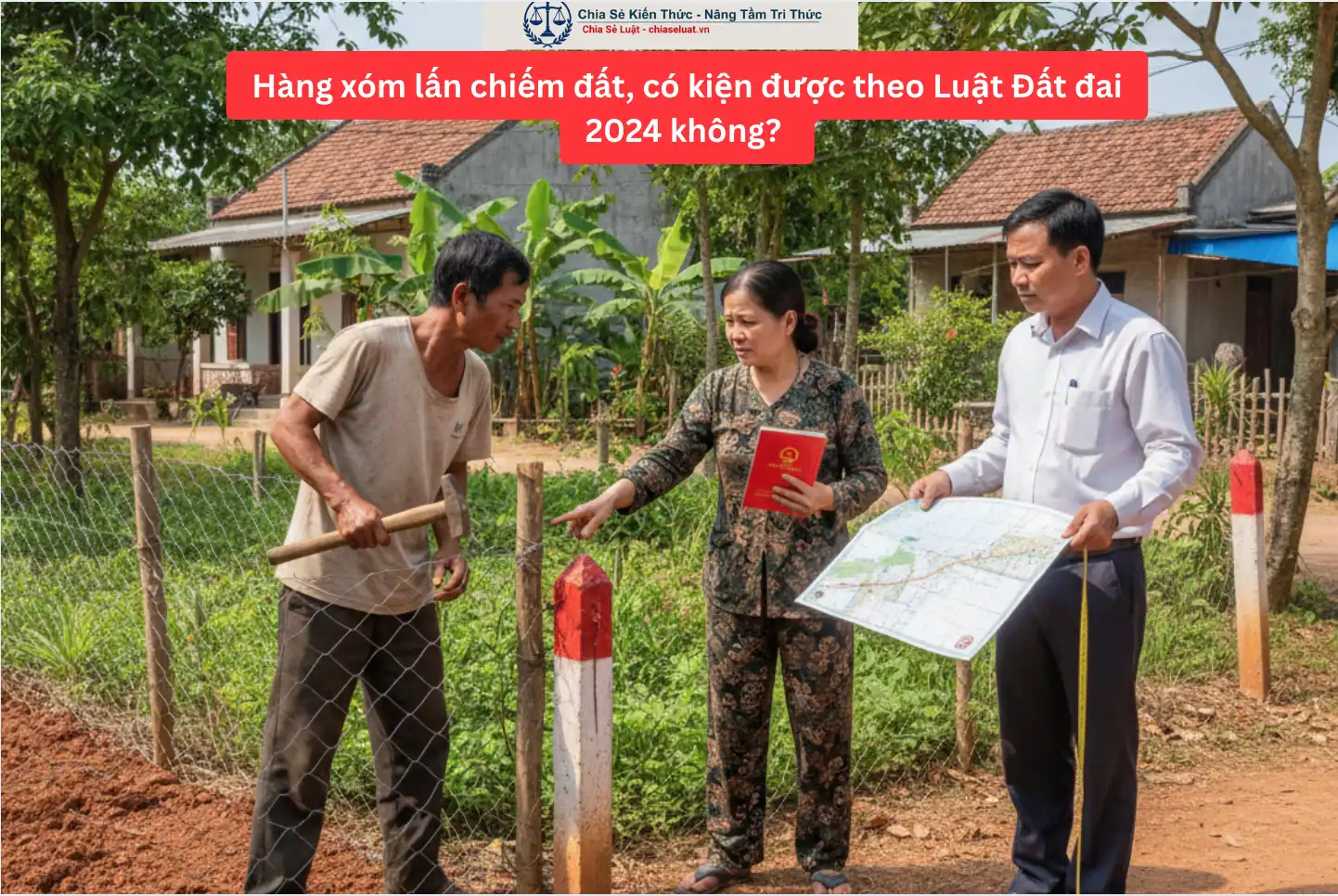Hàng xóm lấn chiếm đất, có kiện được theo Luật Đất đai 2024 không?
