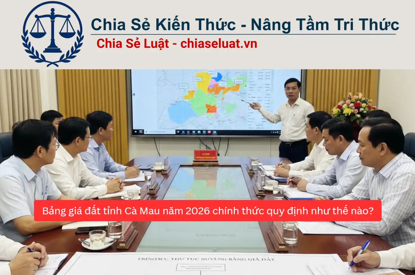 Bảng giá đất tỉnh Cà Mau năm 2026 chính thức quy định như thế nào?