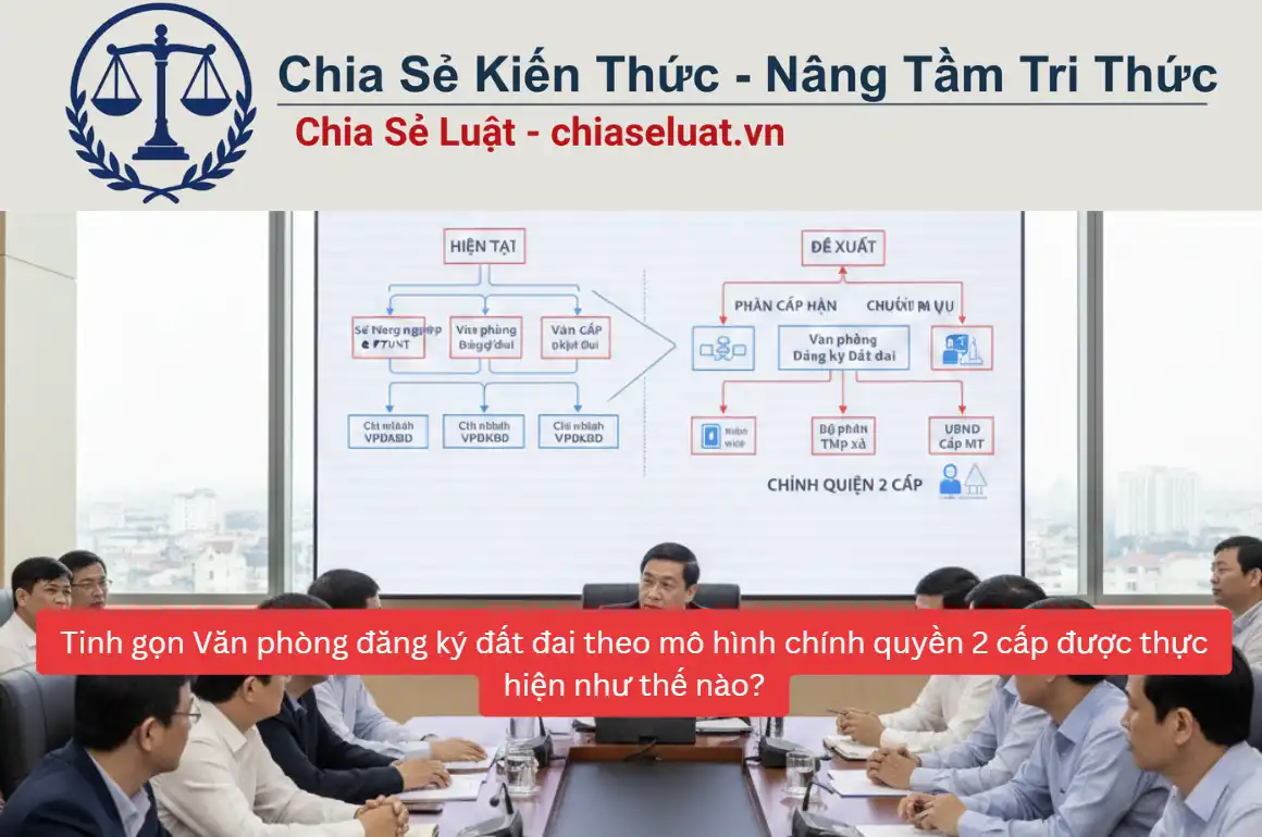Tinh gọn Văn phòng đăng ký đất đai theo mô hình chính quyền 2 cấp được thực hiện như thế nào?