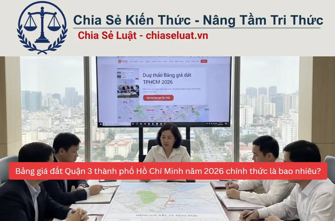 Bảng giá đất Quận 3 thành phố Hồ Chí Minh năm 2026 chính thức là bao nhiêu?
