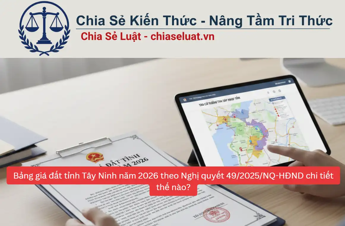 Bảng giá đất tỉnh Tây Ninh năm 2026 theo Nghị quyết 49/2025/NQ-HĐND chi tiết thế nào?