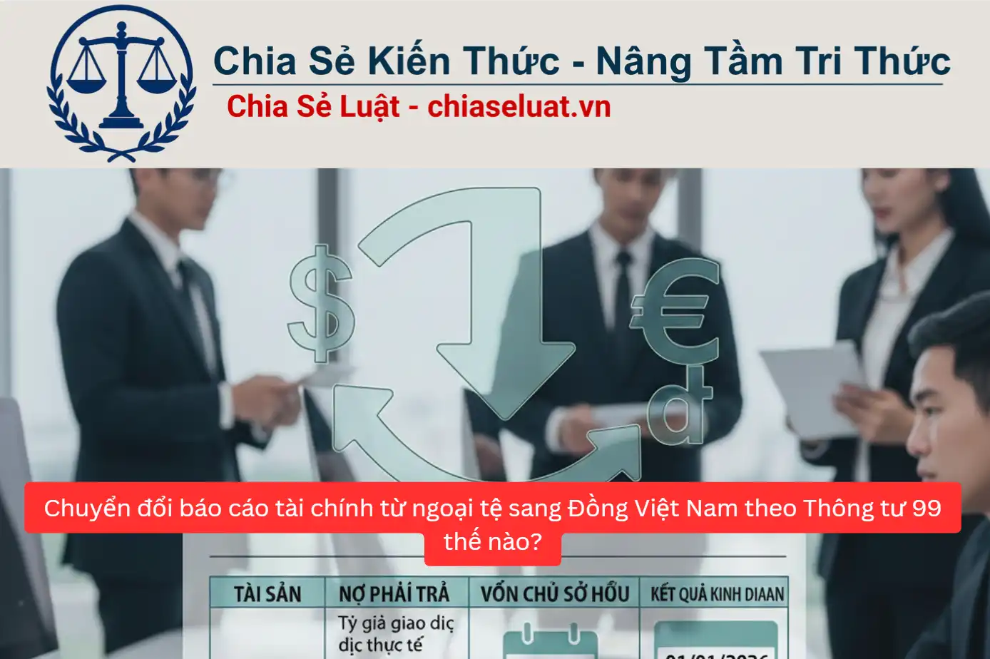 Chuyển đổi báo cáo tài chính từ ngoại tệ sang Đồng Việt Nam theo Thông tư 99 thế nào?