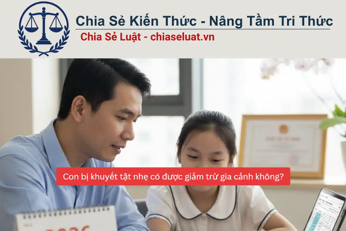 Con bị khuyết tật nhẹ có được giảm trừ gia cảnh không?