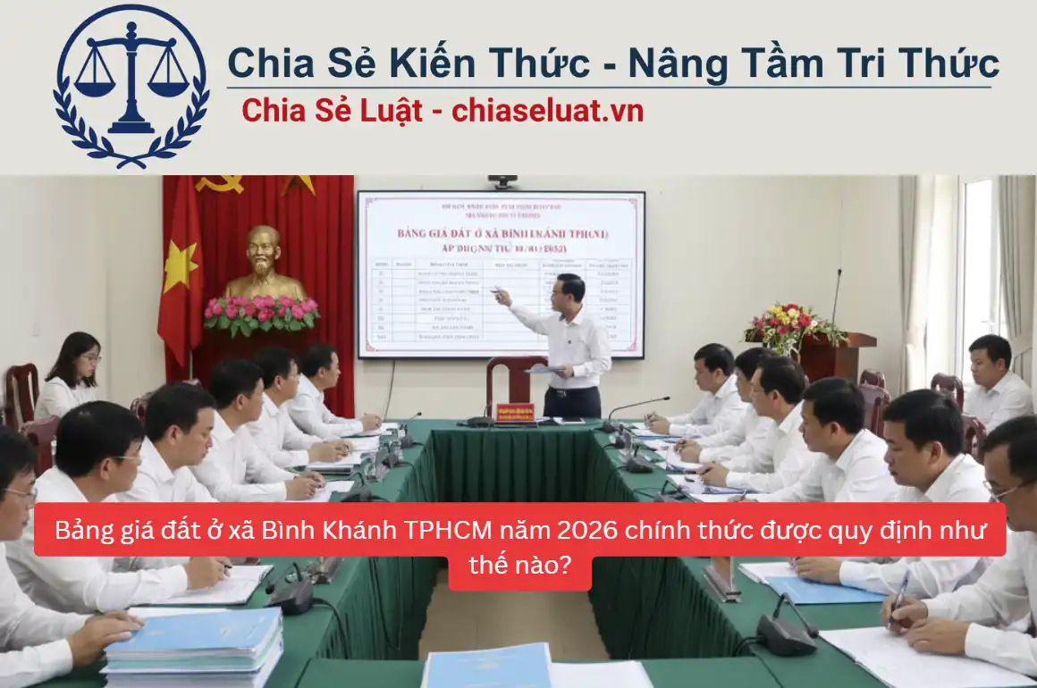 Bảng giá đất ở xã Bình Khánh TPHCM năm 2026 chính thức được quy định như thế nào?