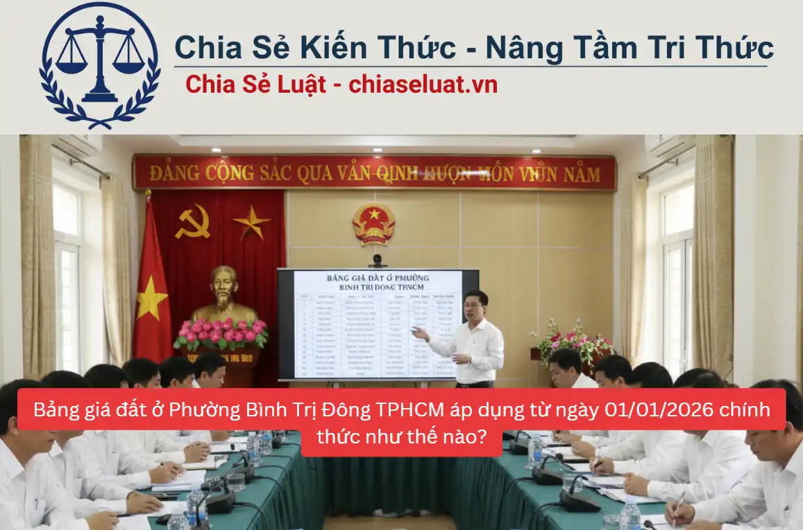 Bảng giá đất ở Phường Bình Trị Đông TPHCM áp dụng từ ngày 01/01/2026 chính thức như thế nào?