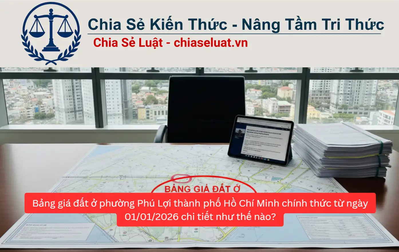 Bảng giá đất ở phường Phú Lợi thành phố Hồ Chí Minh chính thức từ ngày 01/01/2026 chi tiết như thế nào?