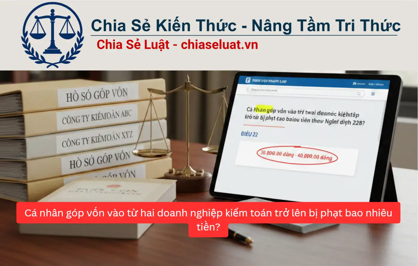 Cá nhân góp vốn vào từ hai doanh nghiệp kiểm toán trở lên bị phạt bao nhiêu tiền?