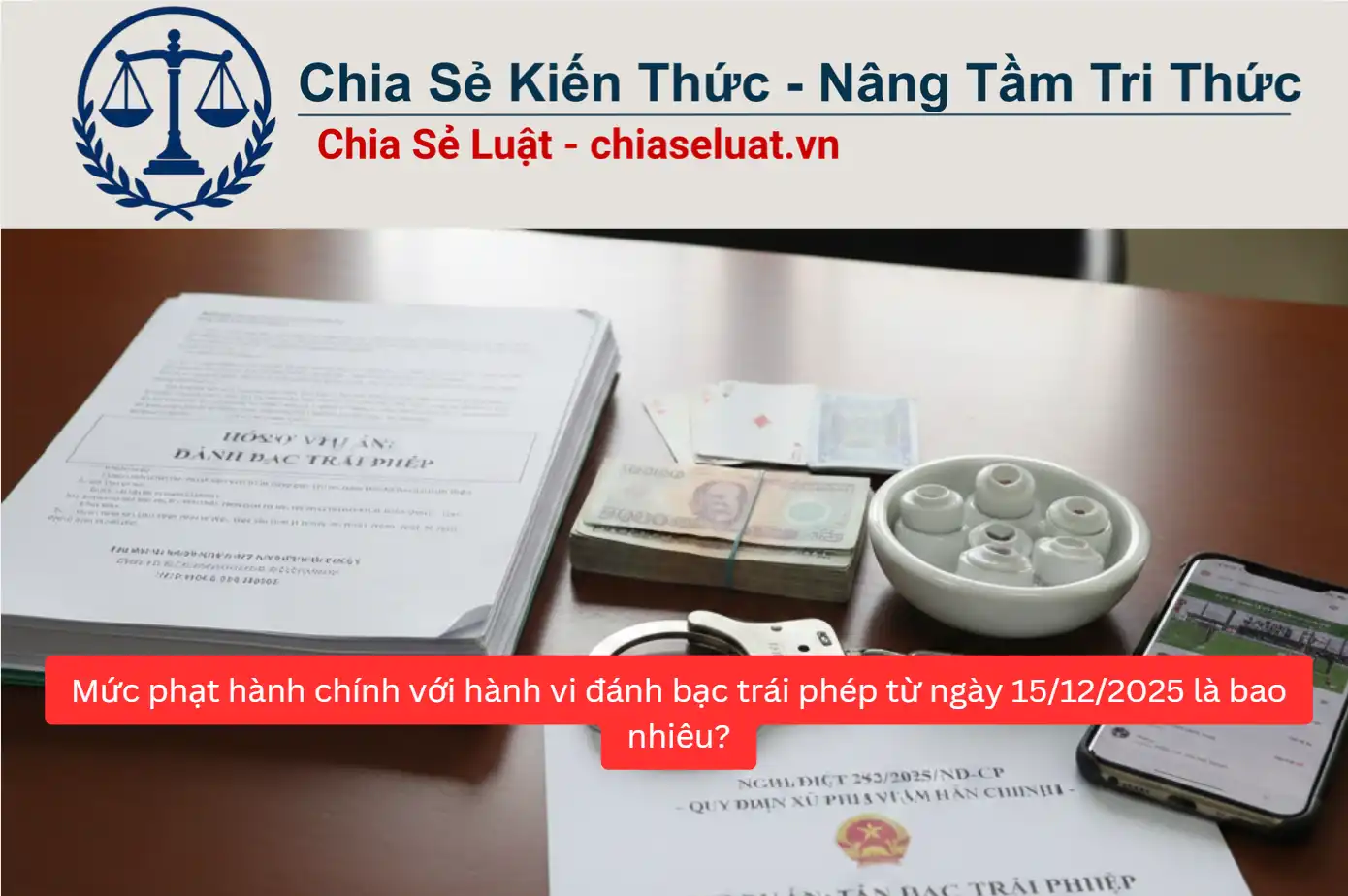 Mức phạt hành chính với hành vi đánh bạc trái phép từ ngày 15/12/2025 là bao nhiêu?