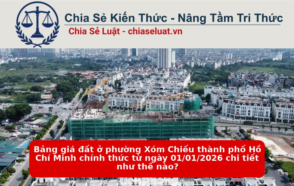 Bảng giá đất ở phường Xóm Chiếu thành phố Hồ Chí Minh chính thức từ ngày 01/01/2026 chi tiết như thế nào?