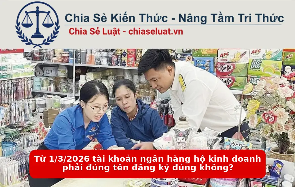 Từ 1/3/2026 tài khoản ngân hàng hộ kinh doanh phải đúng tên đăng ký đúng không?