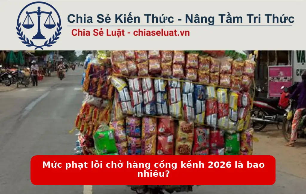 Mức phạt lỗi chở hàng cồng kềnh 2026 là bao nhiêu?