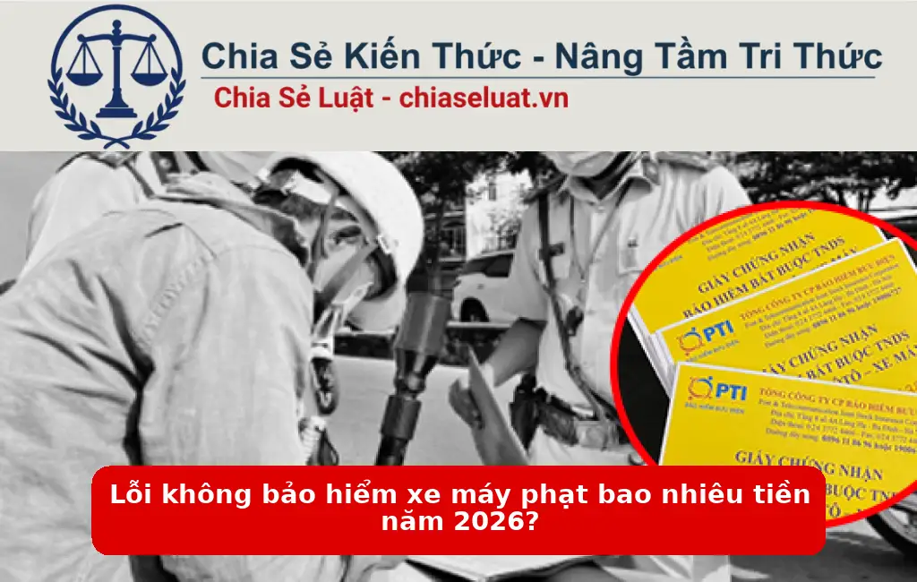 Lỗi không bảo hiểm xe máy phạt bao nhiêu tiền năm 2026?