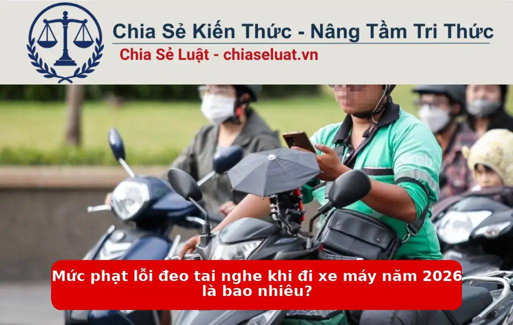 Mức phạt lỗi đeo tai nghe khi đi xe máy năm 2026 là bao nhiêu?